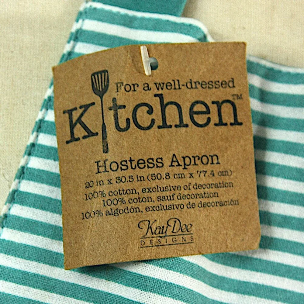 NEW Kay Dee Designs Floral Embroidered Bicycle Stripe Dot Kitchen Bib Full Apron